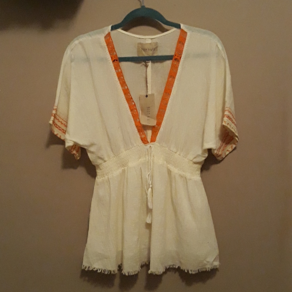 Moon River Embroidered Bohemian Blouse